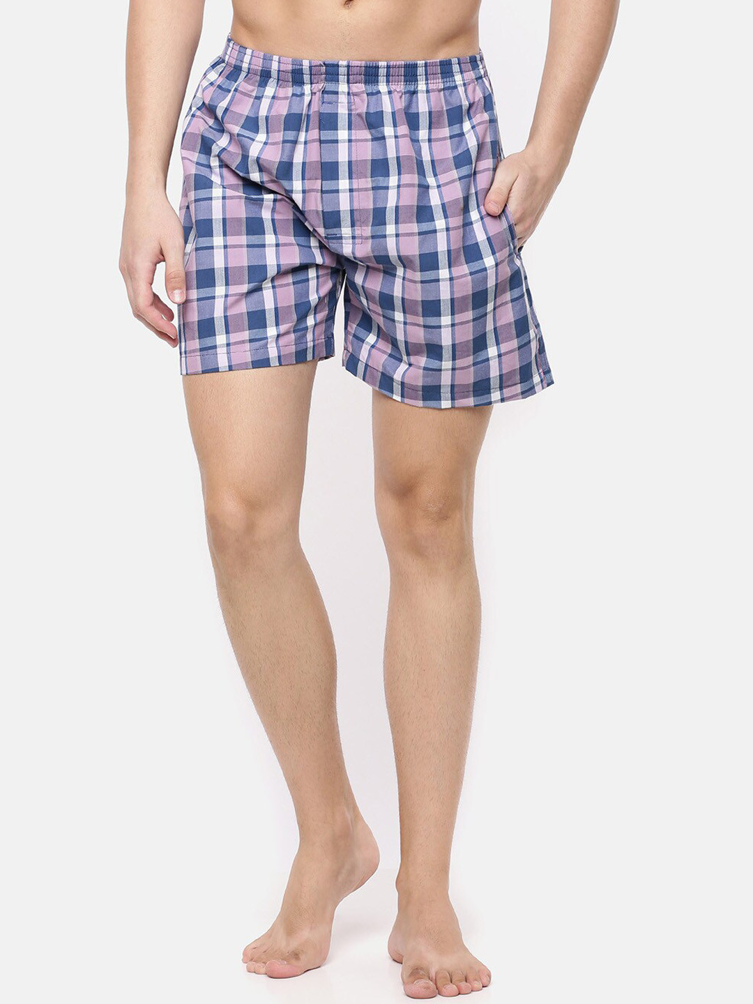 

Cross Court Men Blue Checked Cotton Boxer