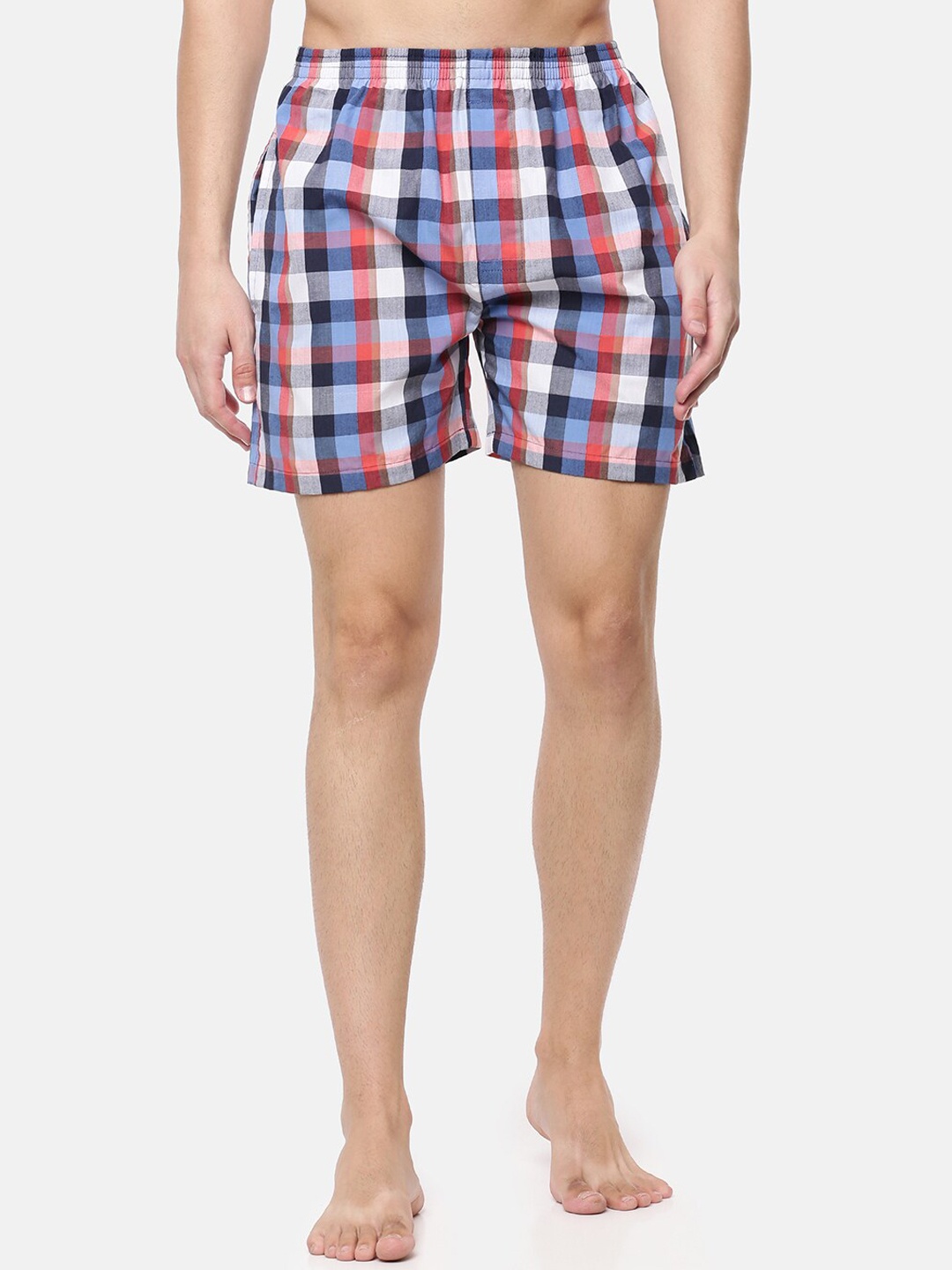 

Cross Court Men Blue & White Checked Pure Cotton Boxers