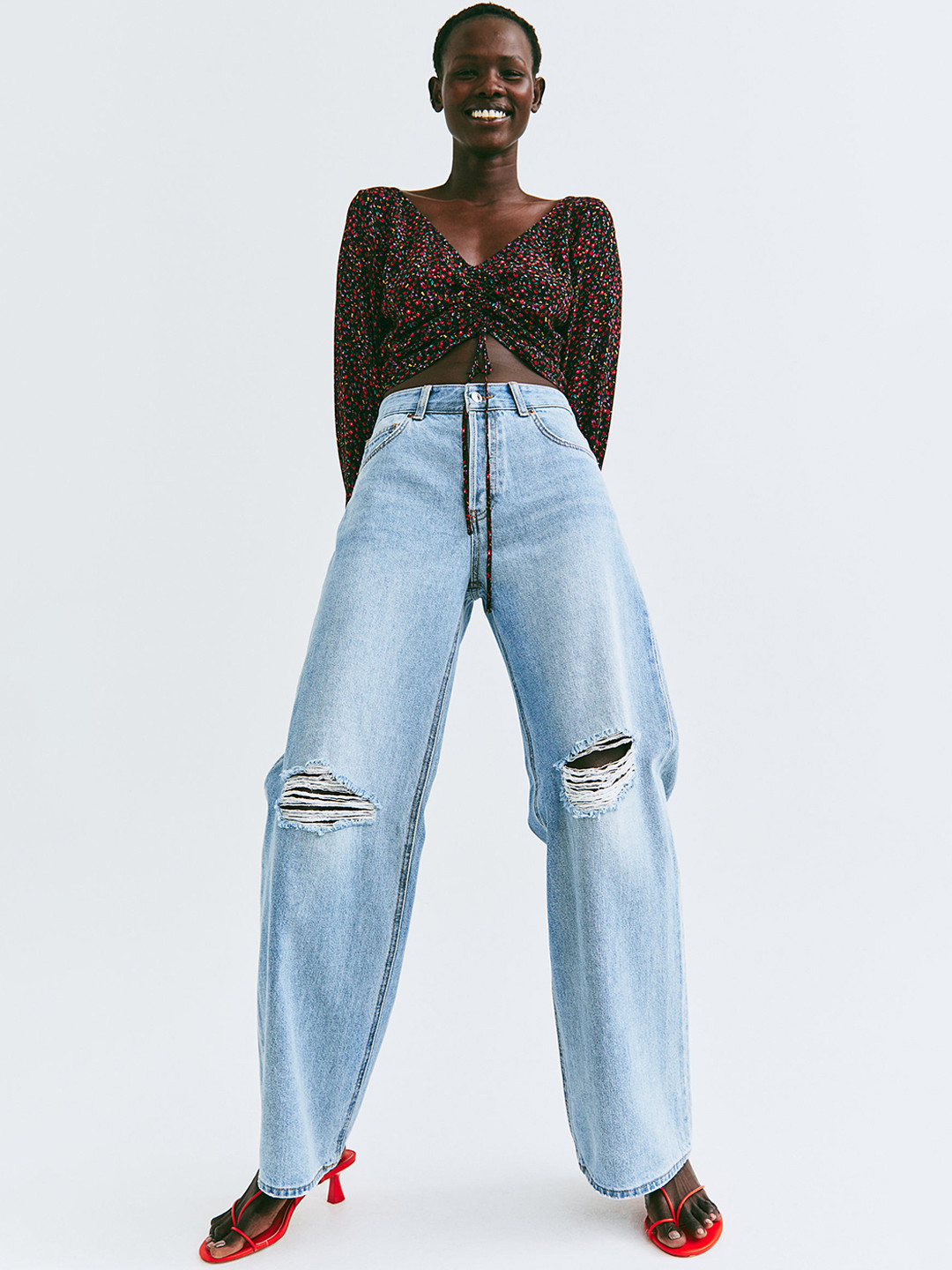

H&M Woman Blue Wide Low Jeans