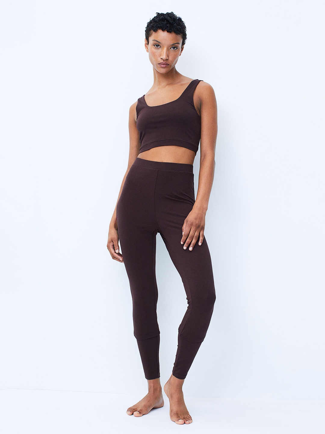 

H&M Woman Brown Jersey Crop Top