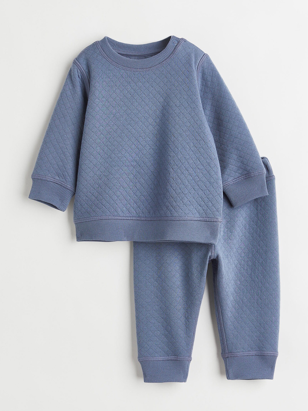 

H&M Girls Blue Self Design 2-Piece Quilted Set
