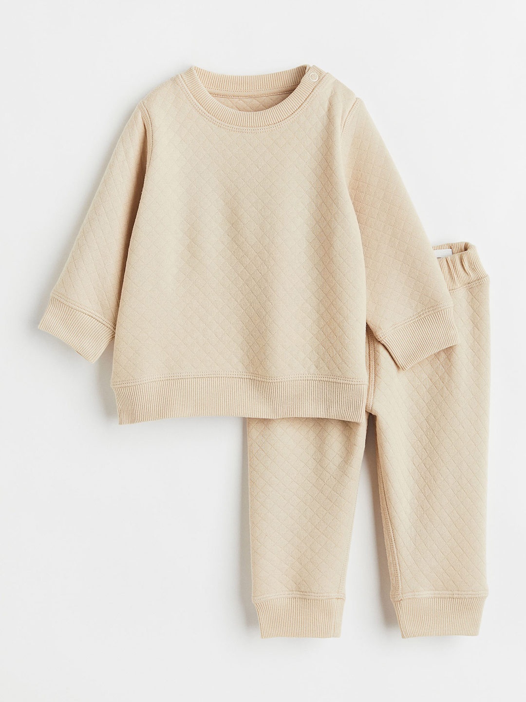 

H&M Girls 2-Piece Quilted Set, Beige