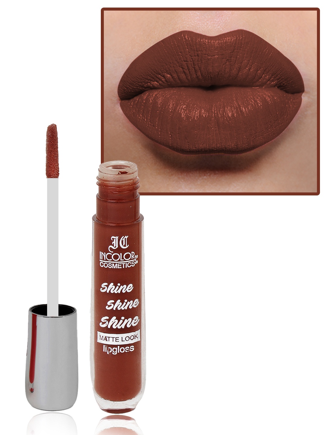 

INCOLOR Shine Shine Shine Long-Wearing Lightweight Matte Look Lip Gloss 8ml - Shade 14, Brown