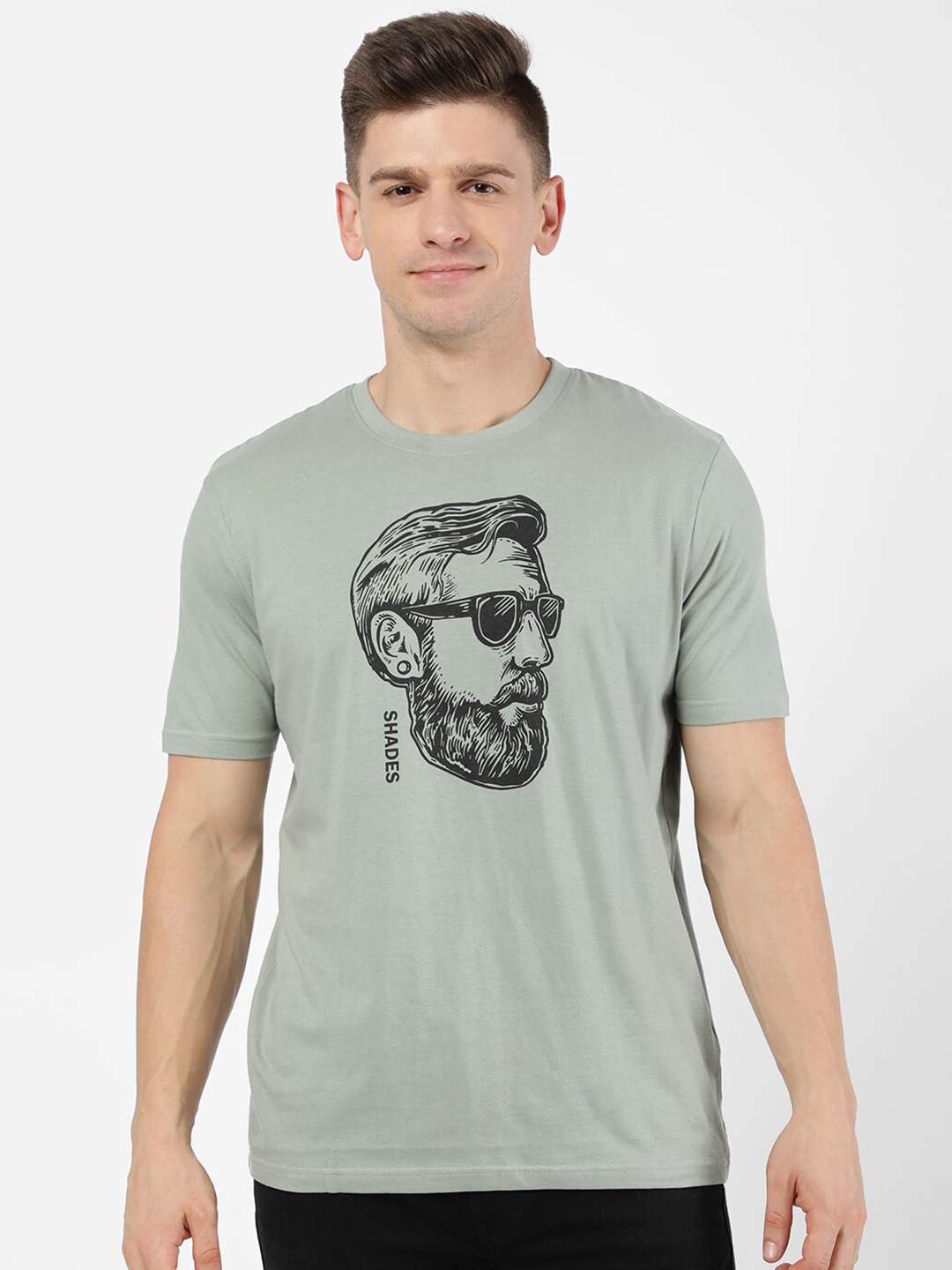 

R&B Men Green Printed T-shirt