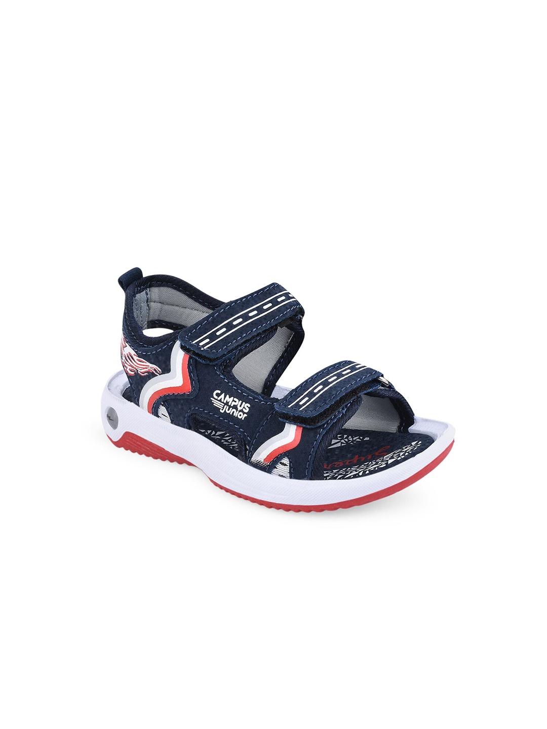 

Campus Kids Blue & Red Solid Sports Sandals
