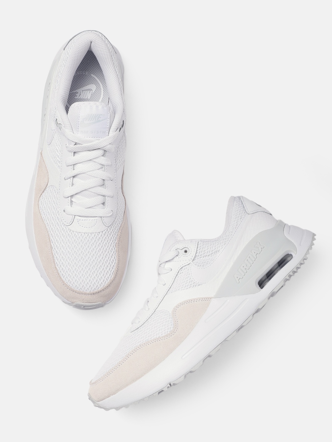

Nike Men White Air Max System Sneakers