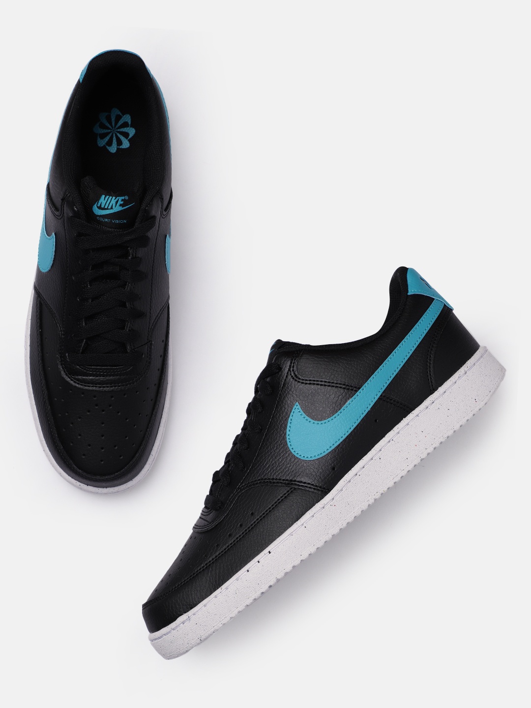 

Nike Men Court Vision Low Perforations Sneakers, Black