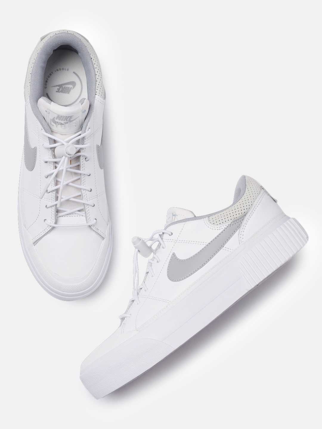 

Nike Women White Leather COURT LEGACY LIFT Sneakers
