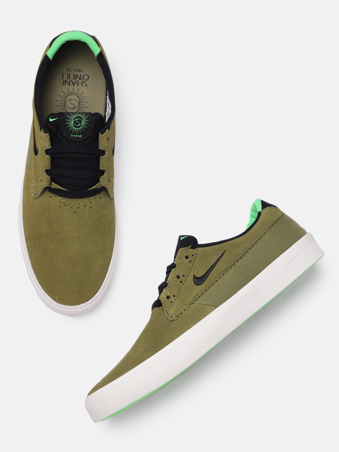 

Nike Unisex Olive Green SHANE Suede Leather Skateboarding Shoes