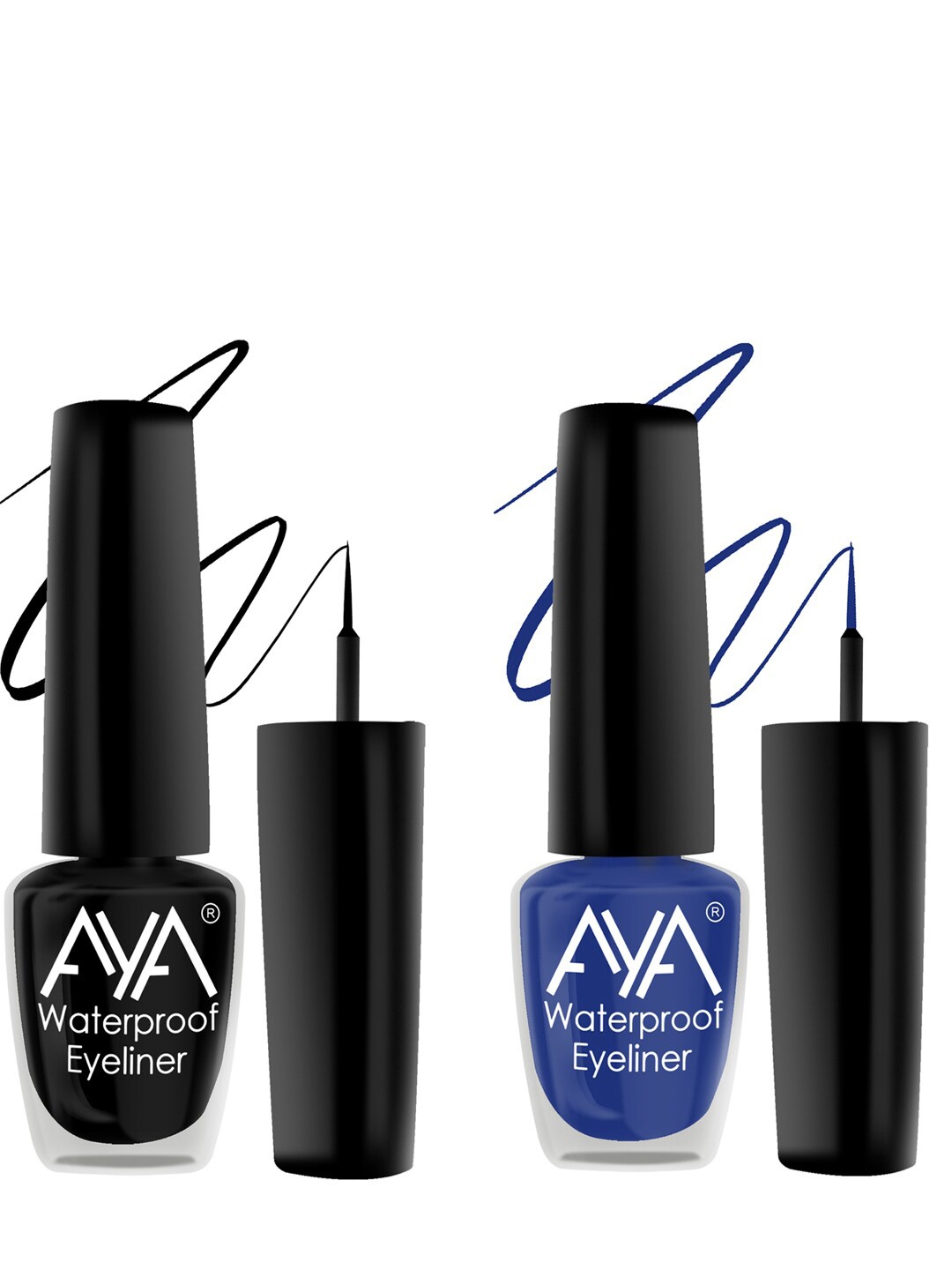 

AYA Set Of 2 Long Lasting 24 Hrs & Waterproof Liquid Eyeliner 5ml Each - Black + Blue