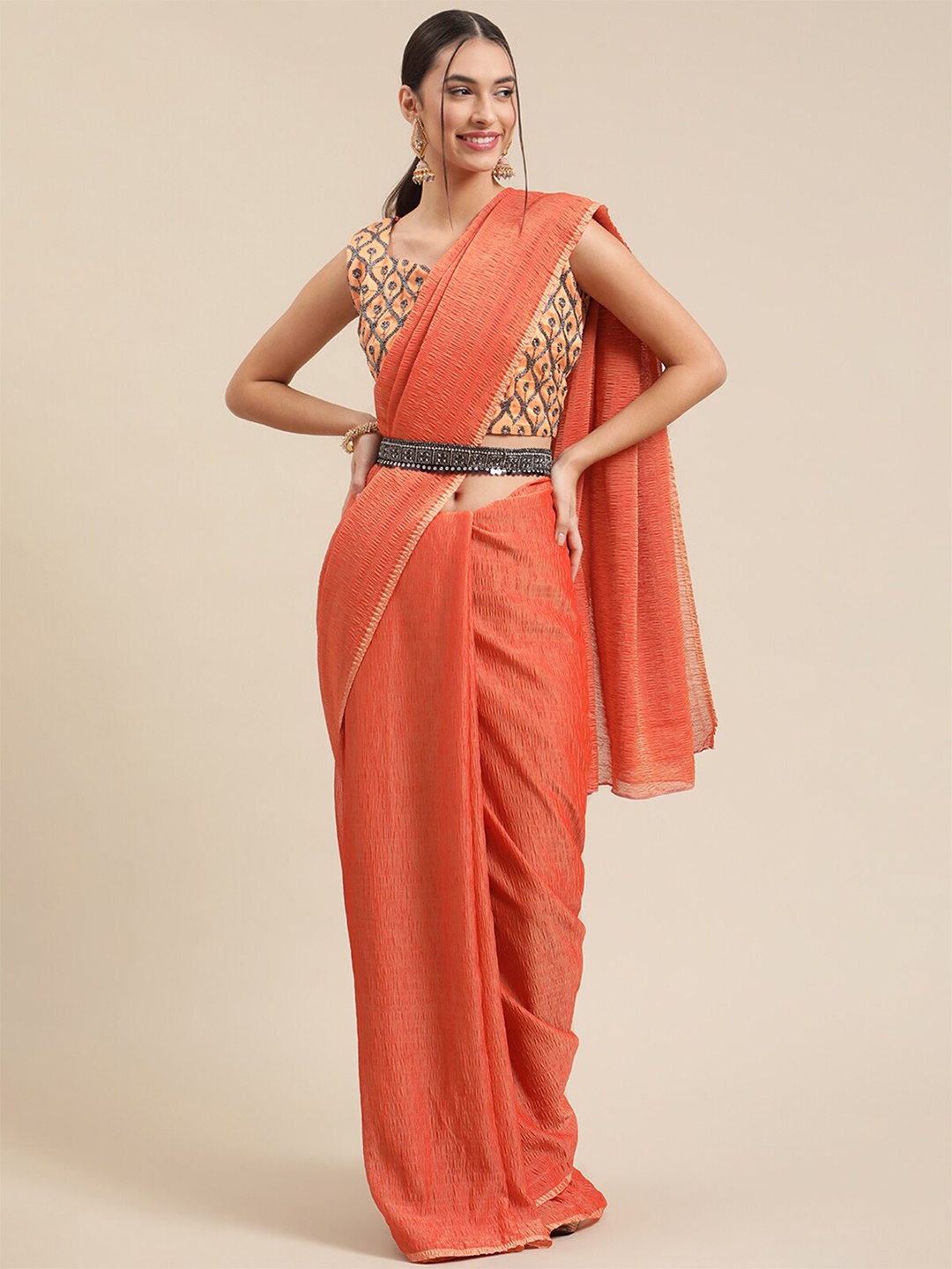 

ODETTE Orange Saree
