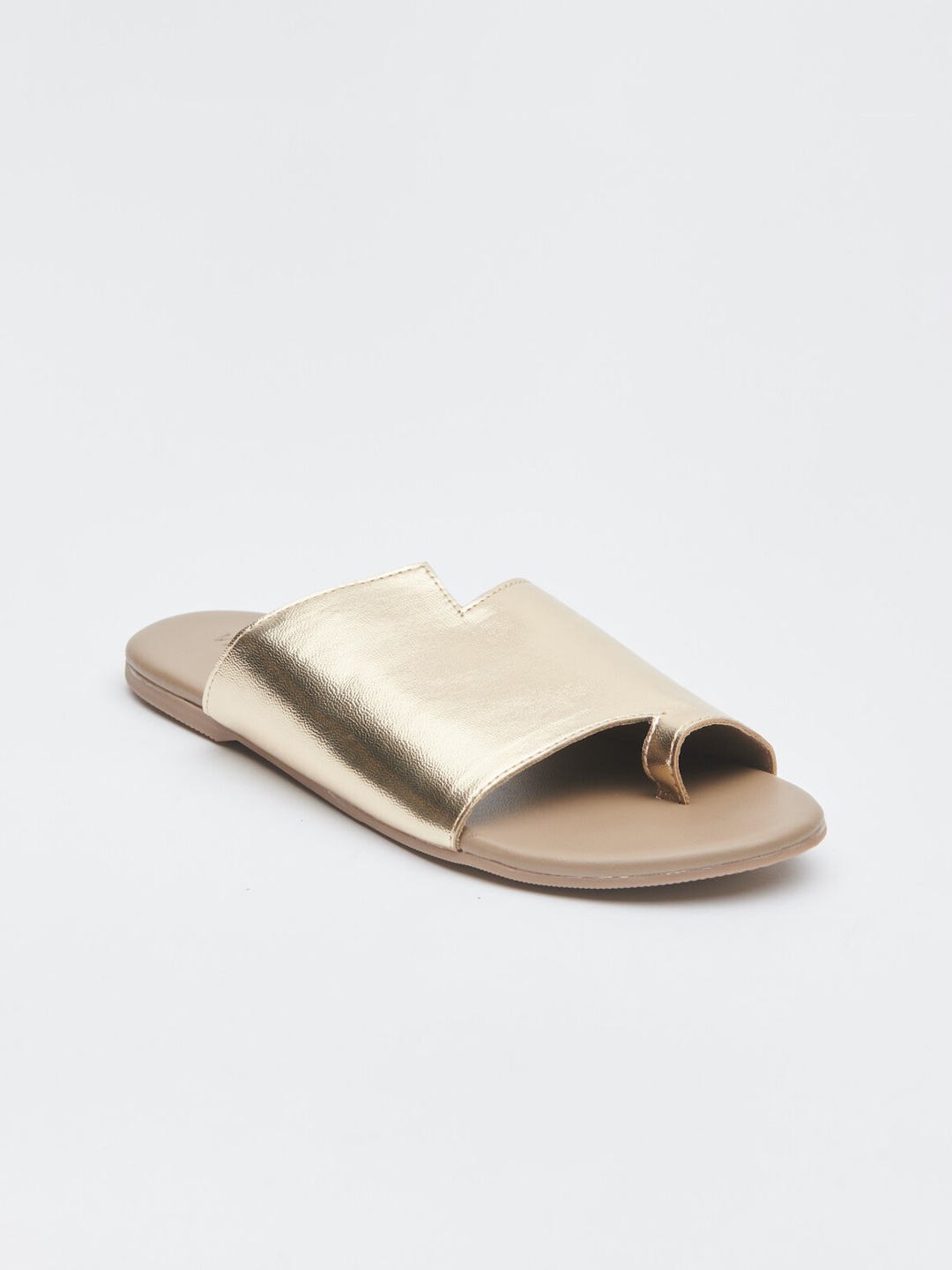 

Vishudh Women Gold-Toned Open Toe Flats