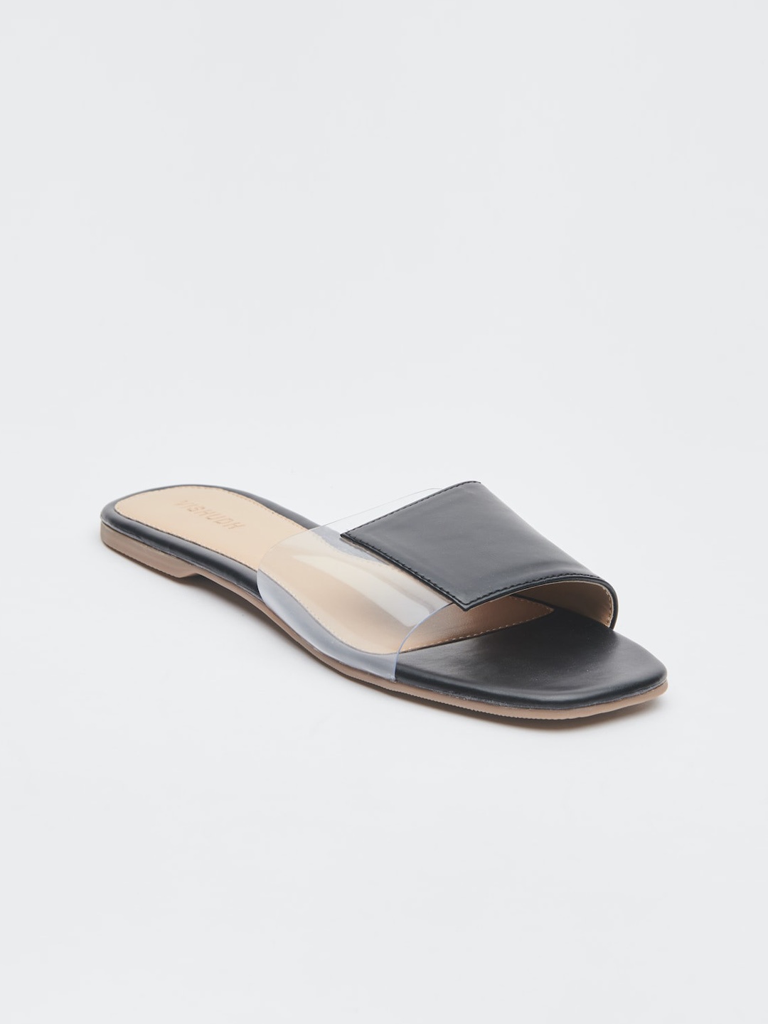 

Vishudh Women Black Colourblocked Open Toe Flats