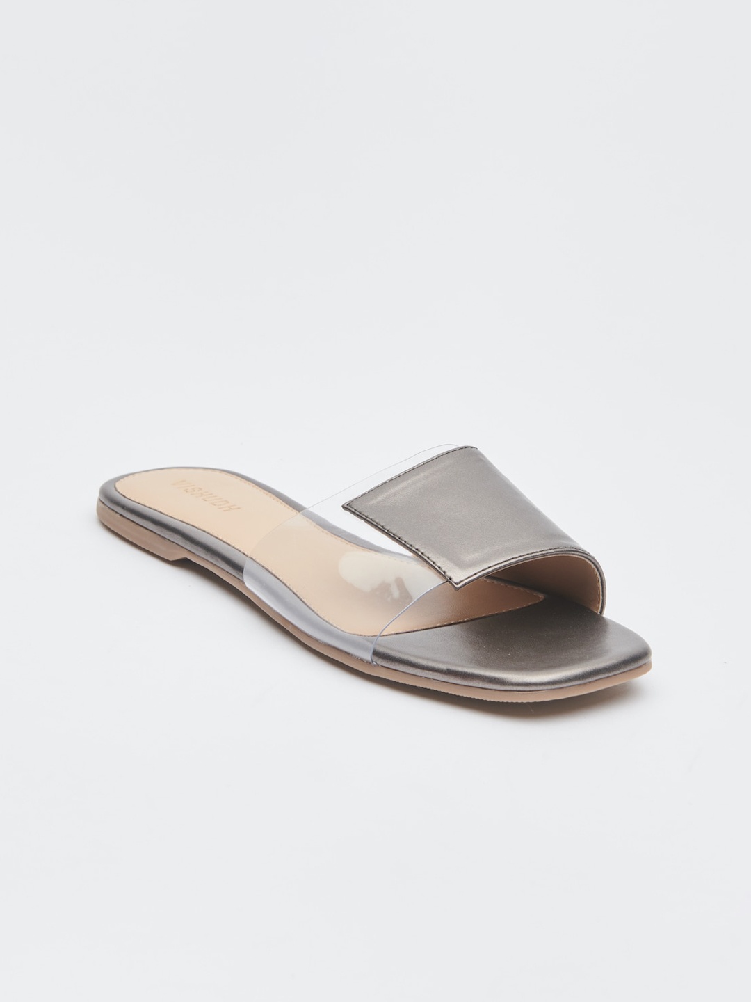 

Vishudh Women Grey Colourblocked Open Toe Flats