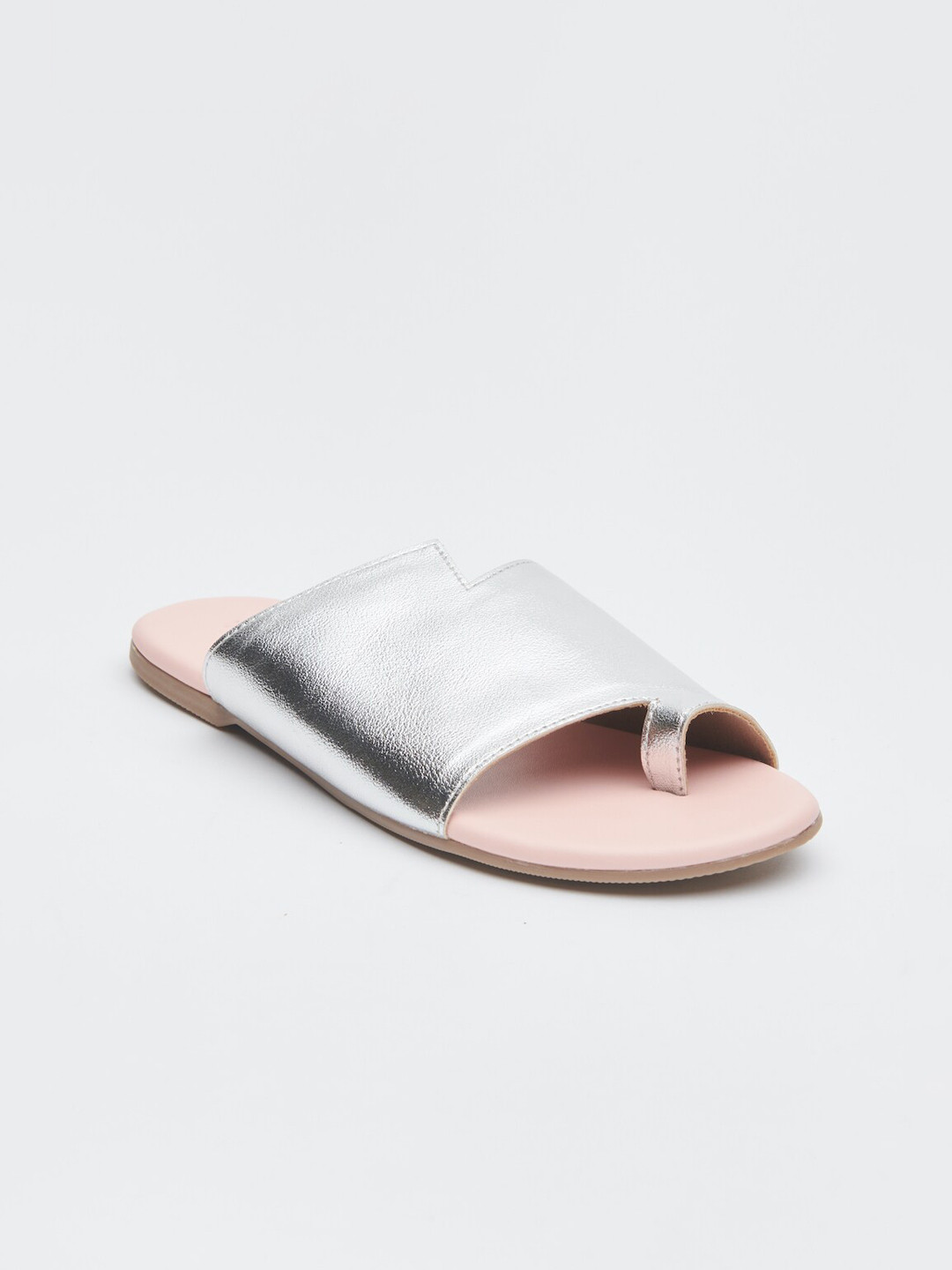 

Vishudh Women Silver-Toned One Toe Flats