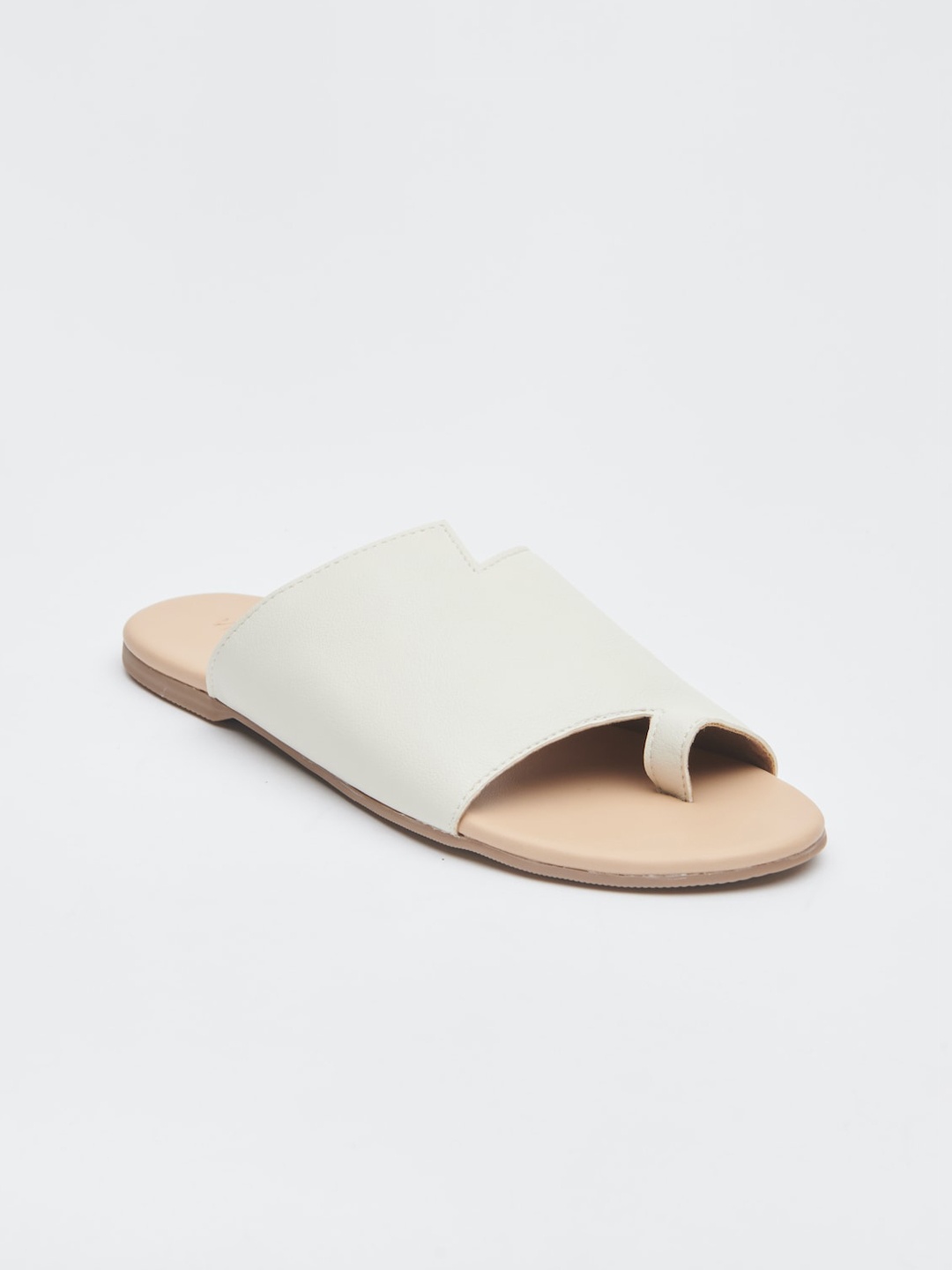 

Vishudh Women White Colourblocked Open Toe Flats