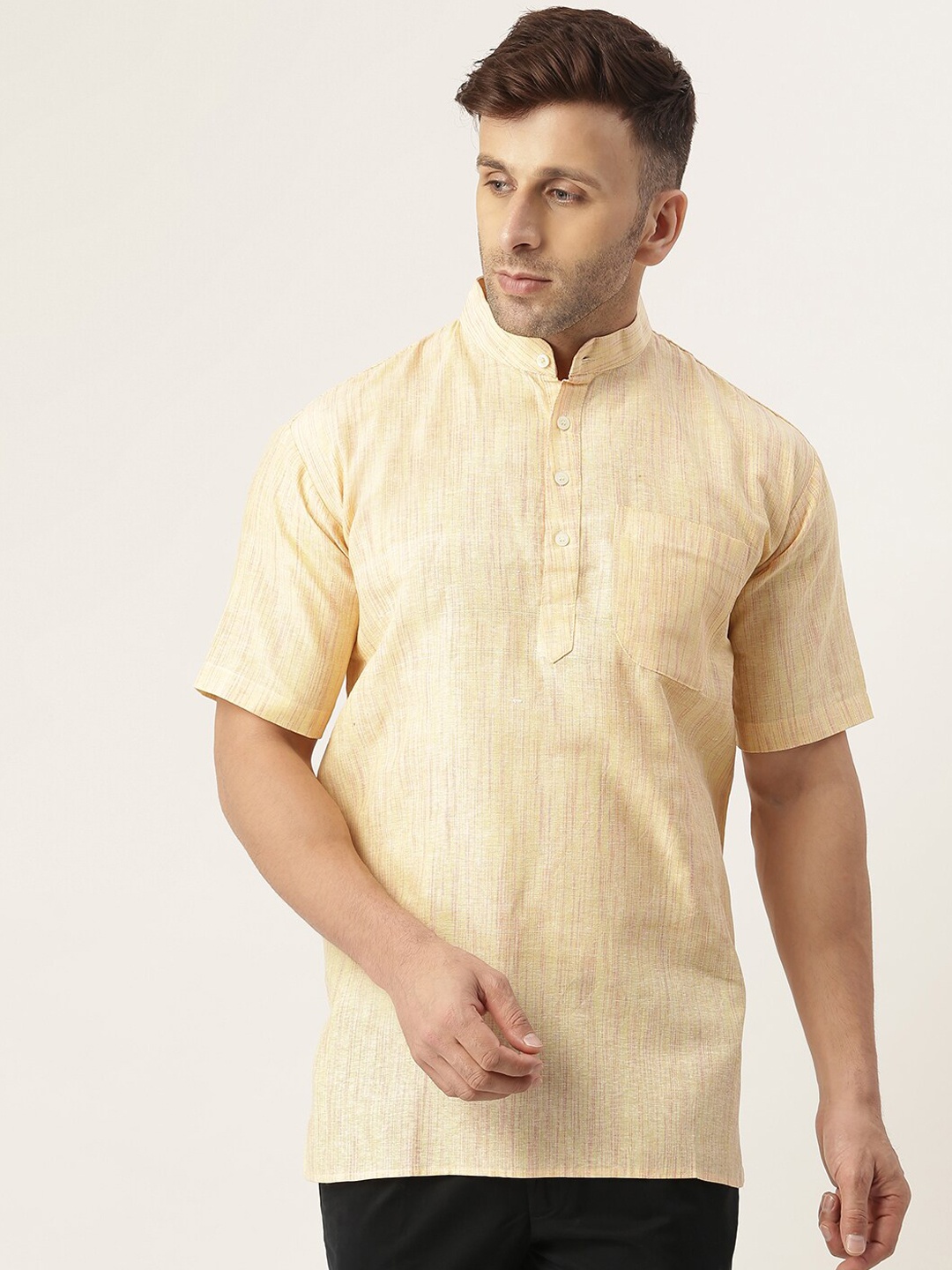 

RIAG Men Beige Printed Kurta