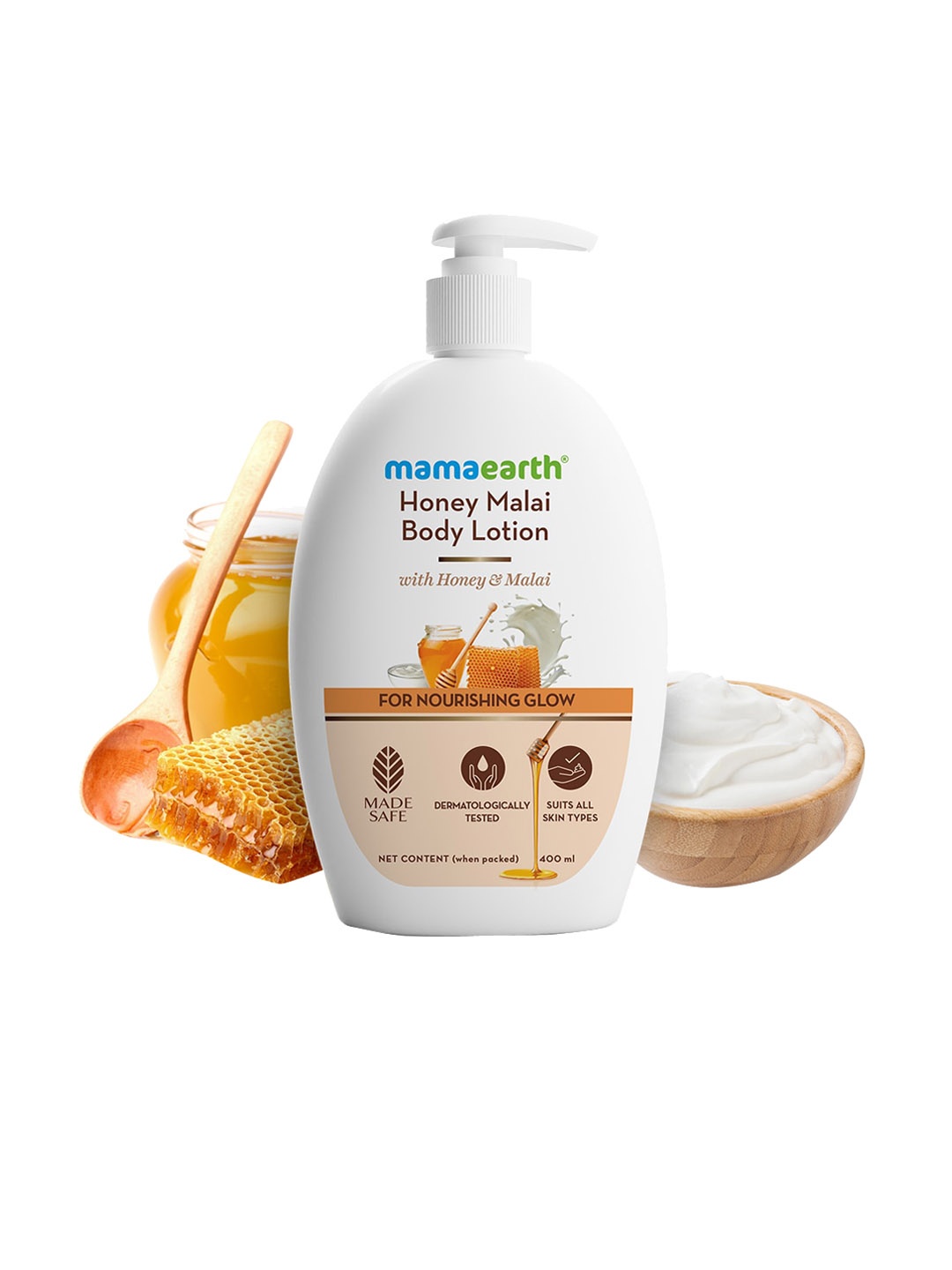 

Mamaearth Honey Malai Body Wash for Nourishing Glow - 400 ml, White