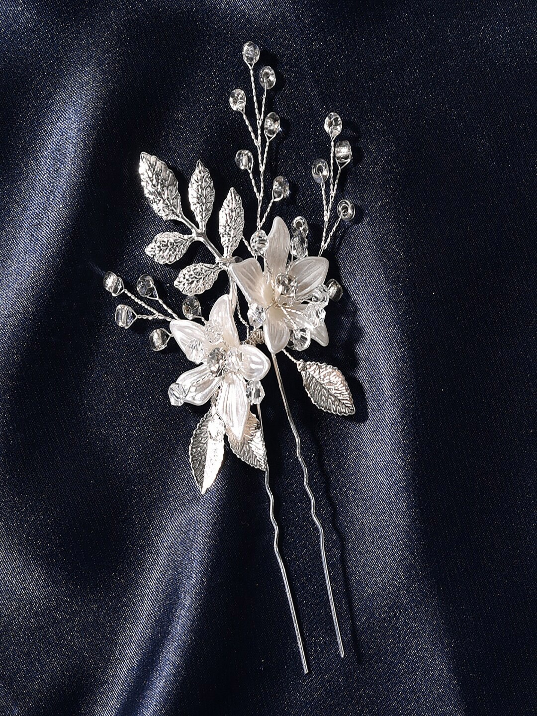 

AQUASTREET Women Silver-Toned Beaded U Pins