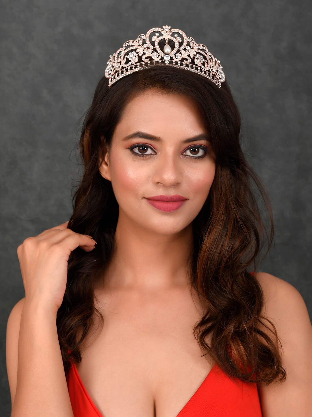 

AQUASTREET Women Rose Gold Embellished Tiara