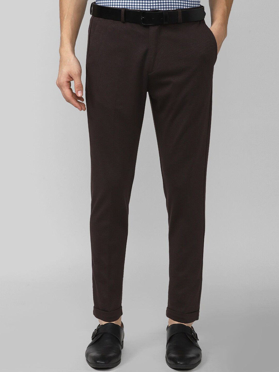 

Peter England Men Brown Slim Fit Trousers