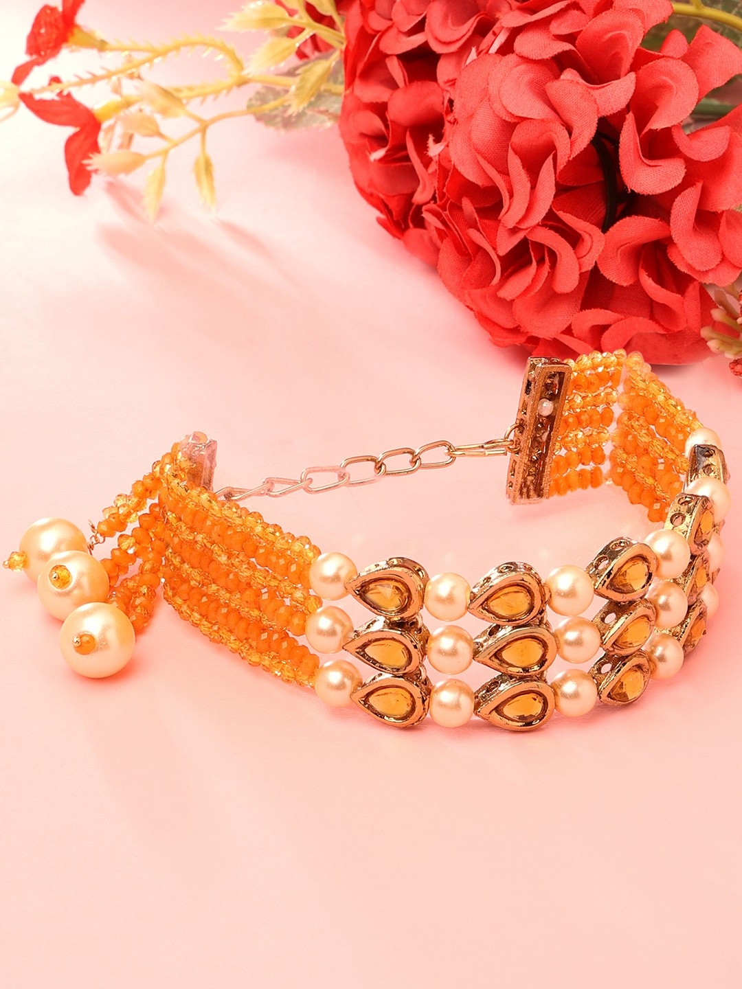 

Zaveri Pearls Women Gold-Plated Charm Bracelet