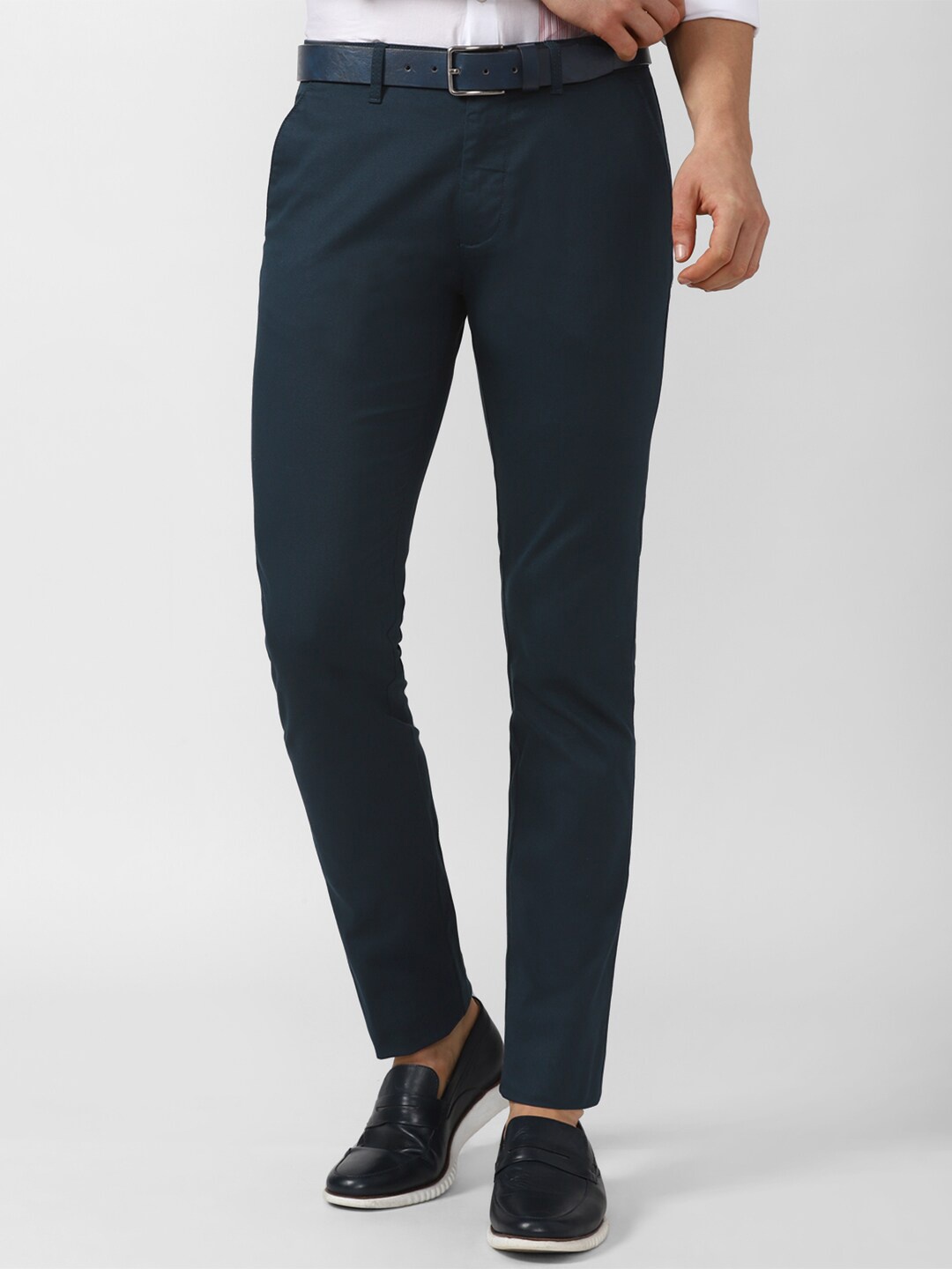 

V Dot Men Navy Blue Slim Fit Trousers