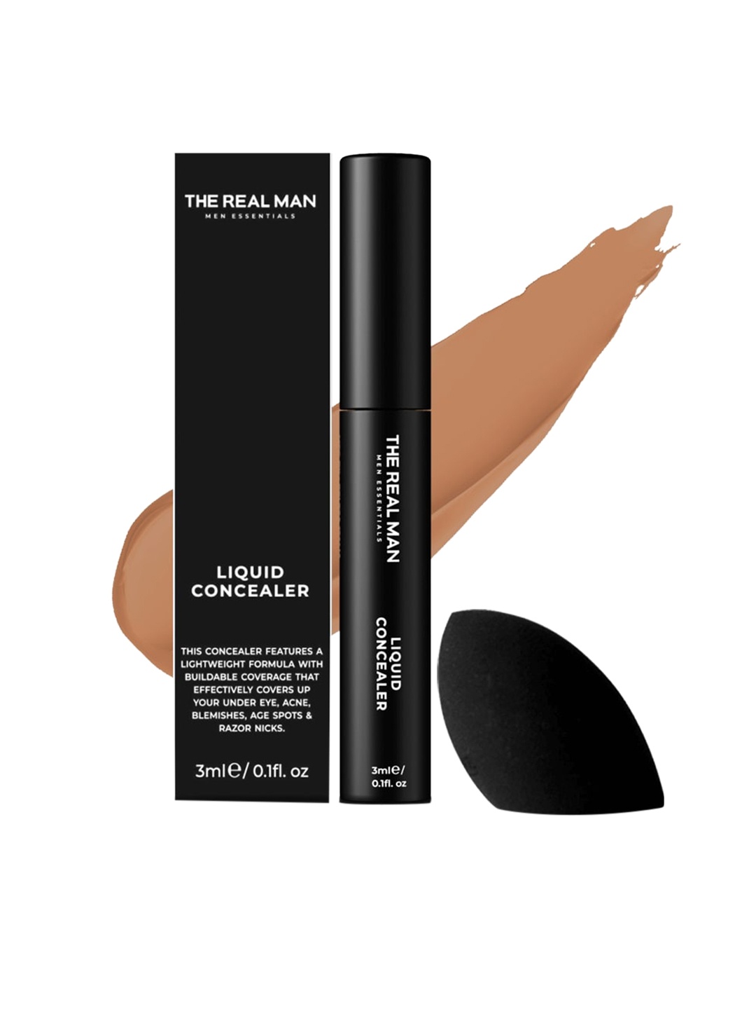 

THE REAL MAN Lightweight Liquid Concealer with Sponge 3ml - Tan 04