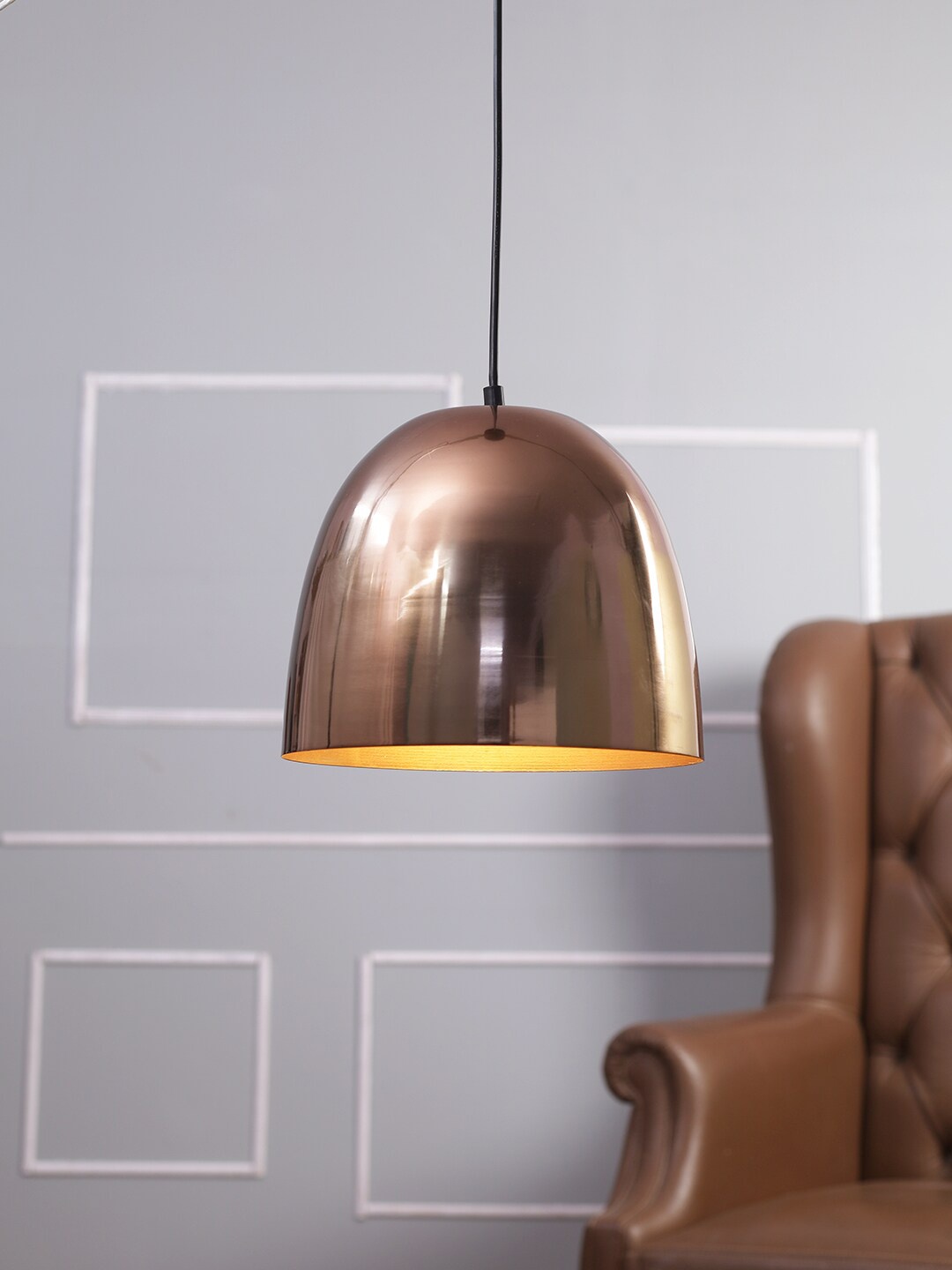 

Aapno Rajasthan Solid Metal Ceiling Lamps, Copper