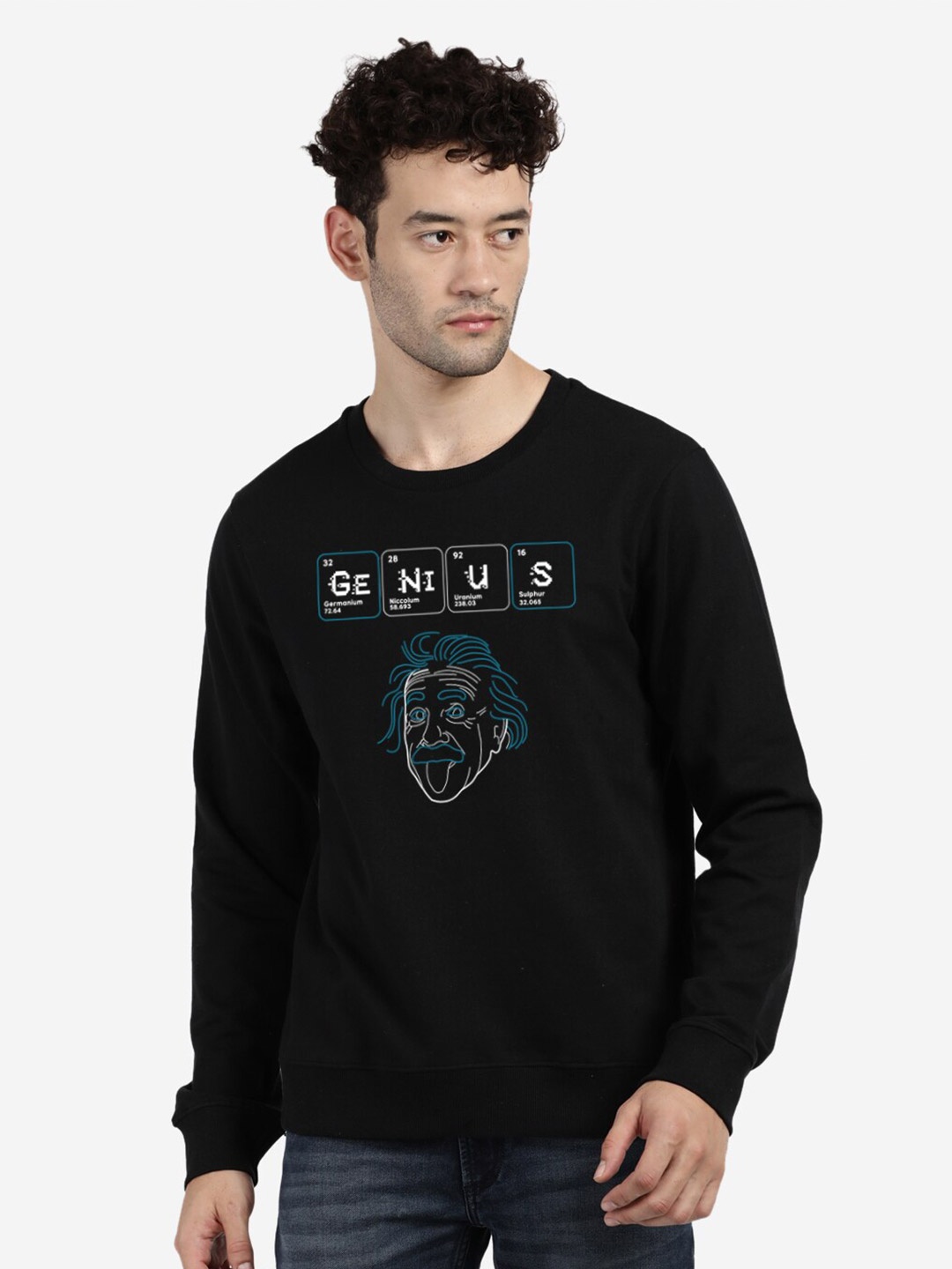 

BLACK RADIO Men Black Printed Sweatshirt