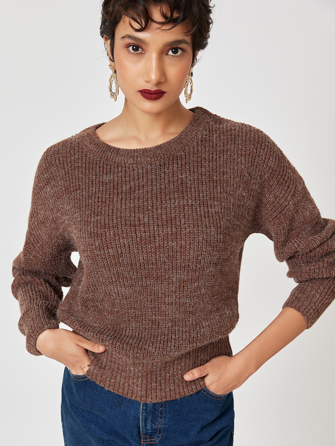 

The Label Life Women Brown Pullover