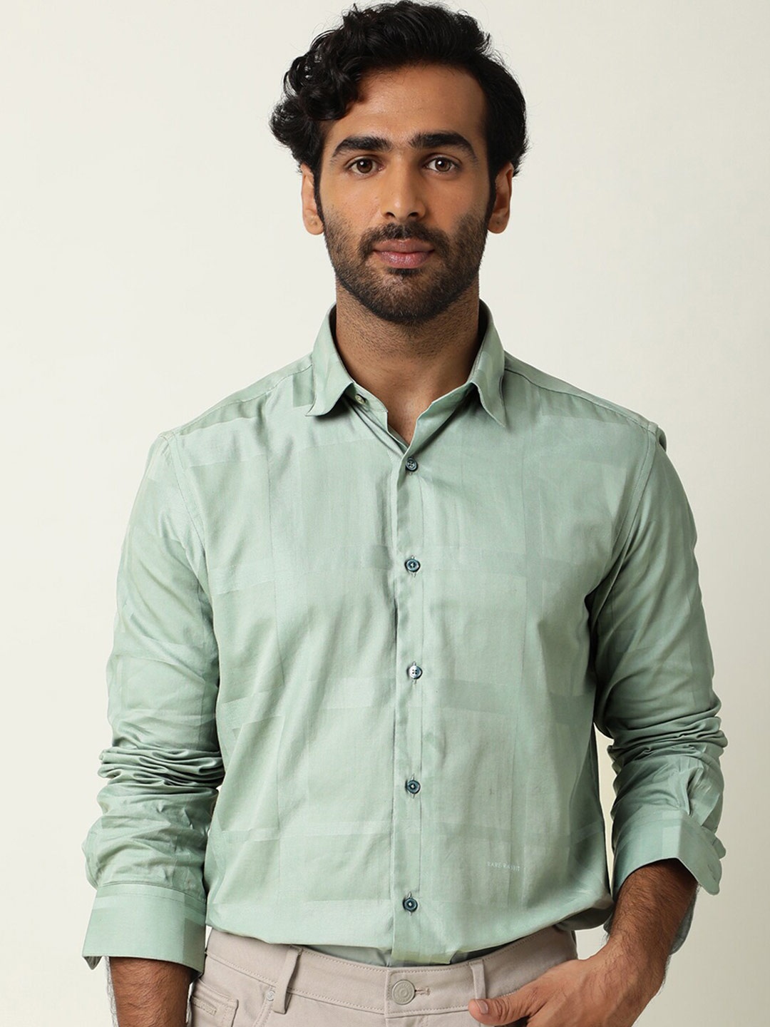 

RARE RABBIT Men Boxline-3 Slim Fit Formal Shirt, Sea green