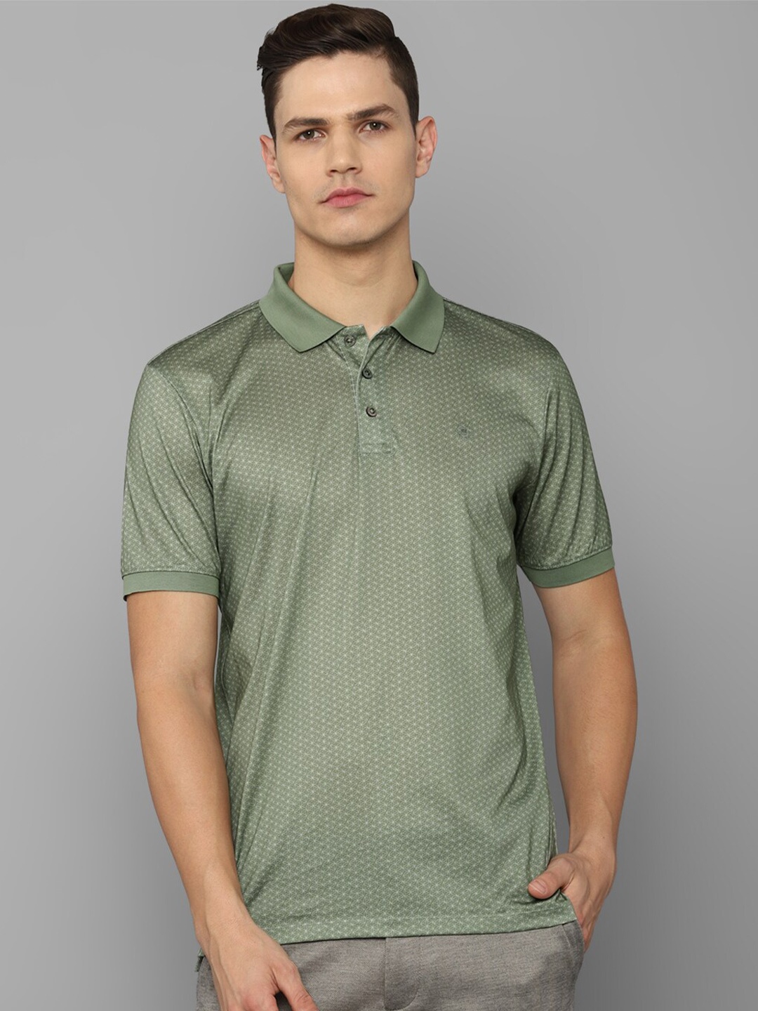 

Luxure by Louis Philippe Men Green Polo Collar T-shirt