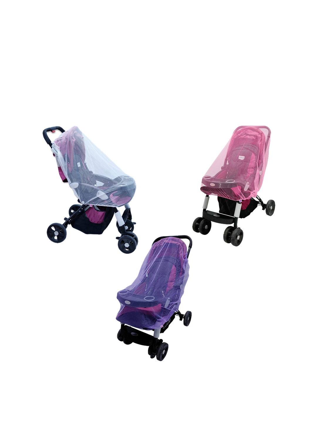 

Silver Shine Kids Pack Of 3 Stroller Stretchable Mosquito Net, White