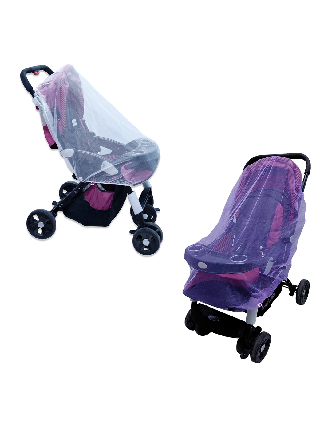 

Silver Shine Kids Pack Of 2 Stroller Stretchable Mosquito Net, White