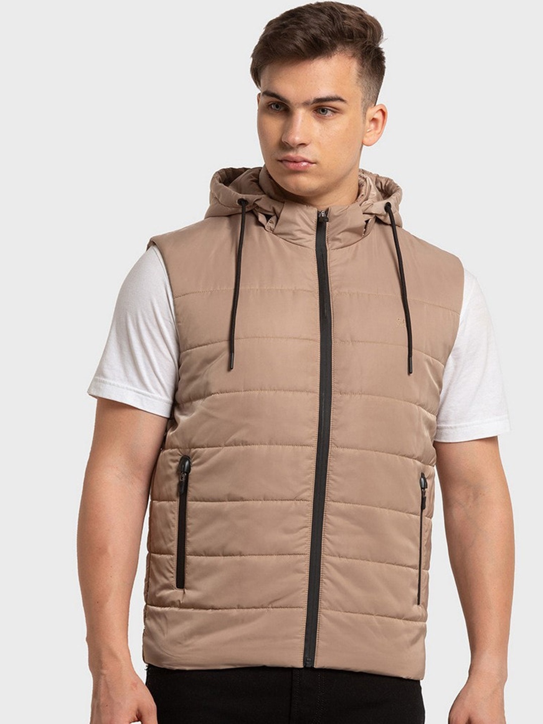 

ColorPlus Men Beige Solid Puffer Jacket