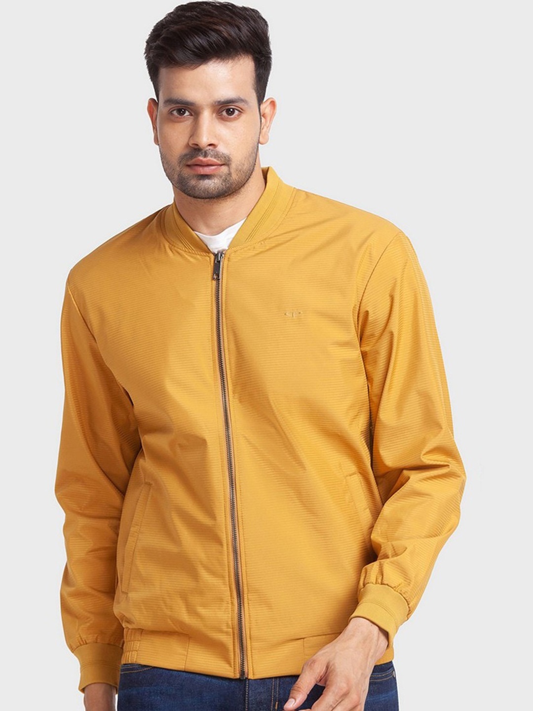 

ColorPlus Men Yellow Solid Bomber Jacket