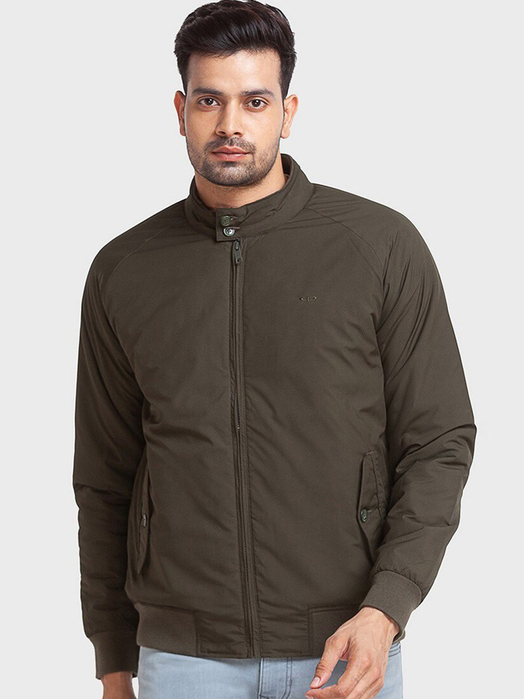 

ColorPlus Men Green Solid Bomber Jacket