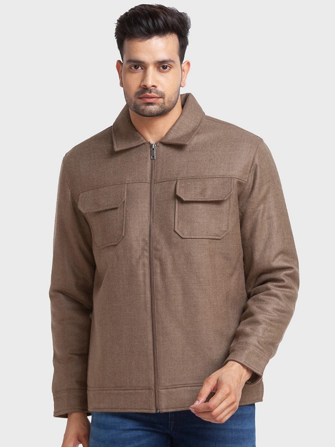 

ColorPlus Men Khaki Solid Tailored Jacket