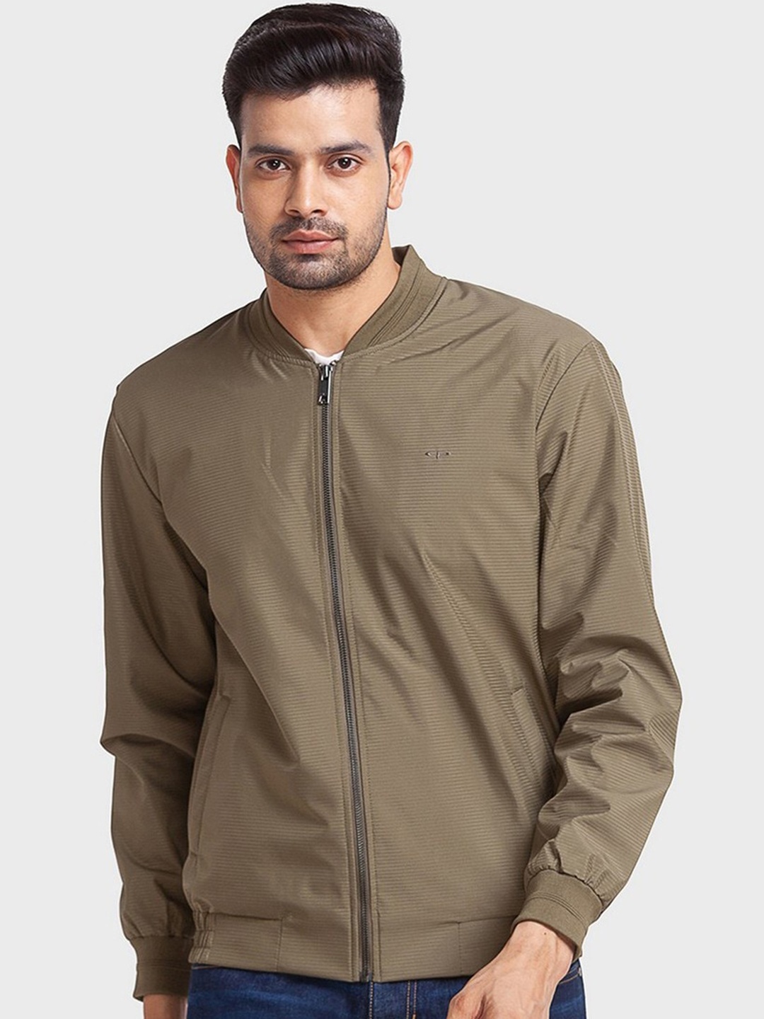 

ColorPlus Men Green Solid Bomber Jacket
