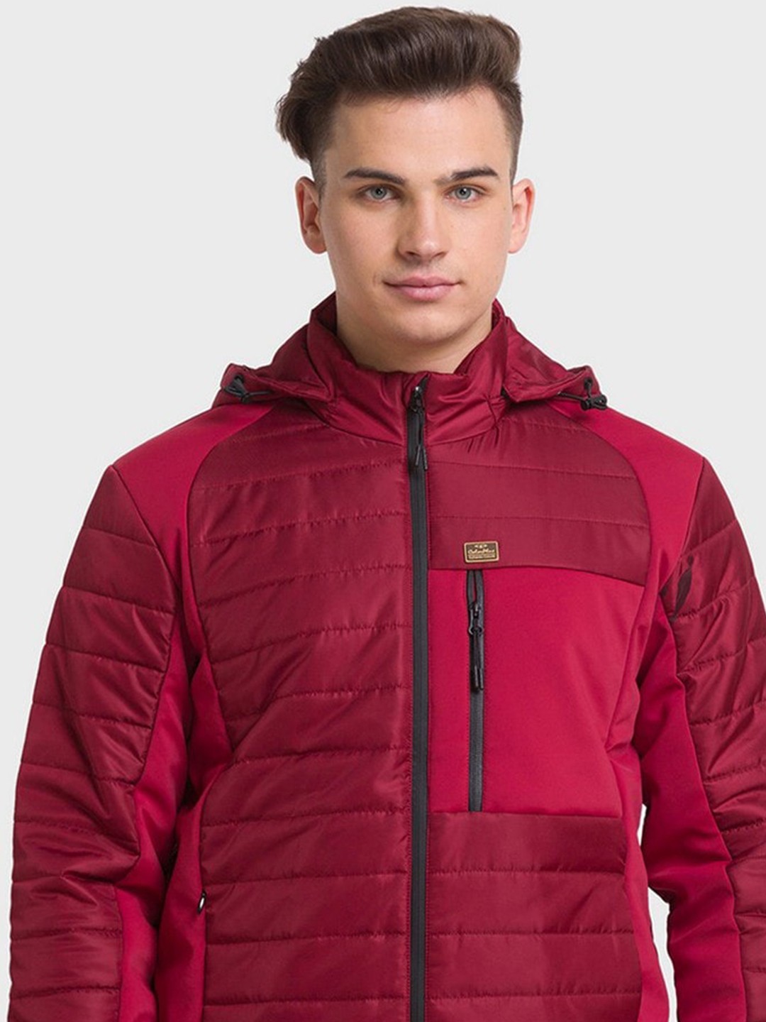 

ColorPlus Men Maroon Solid Padded Jacket