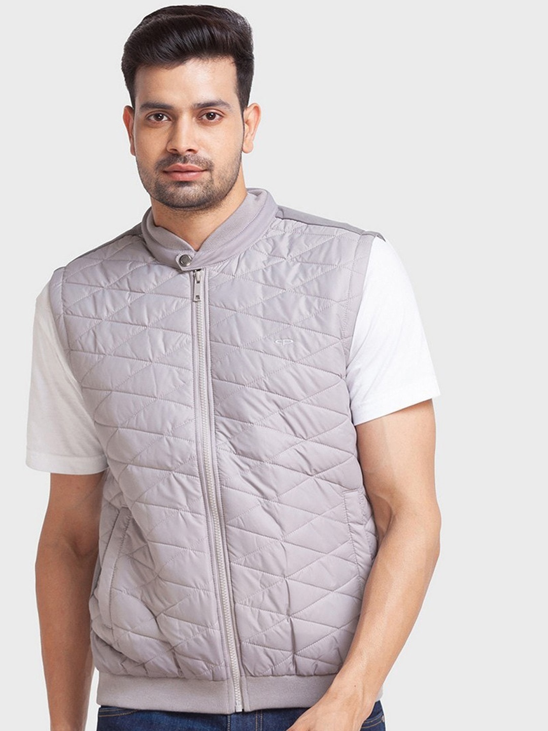 

ColorPlus Men Grey Checked Padded Jacket
