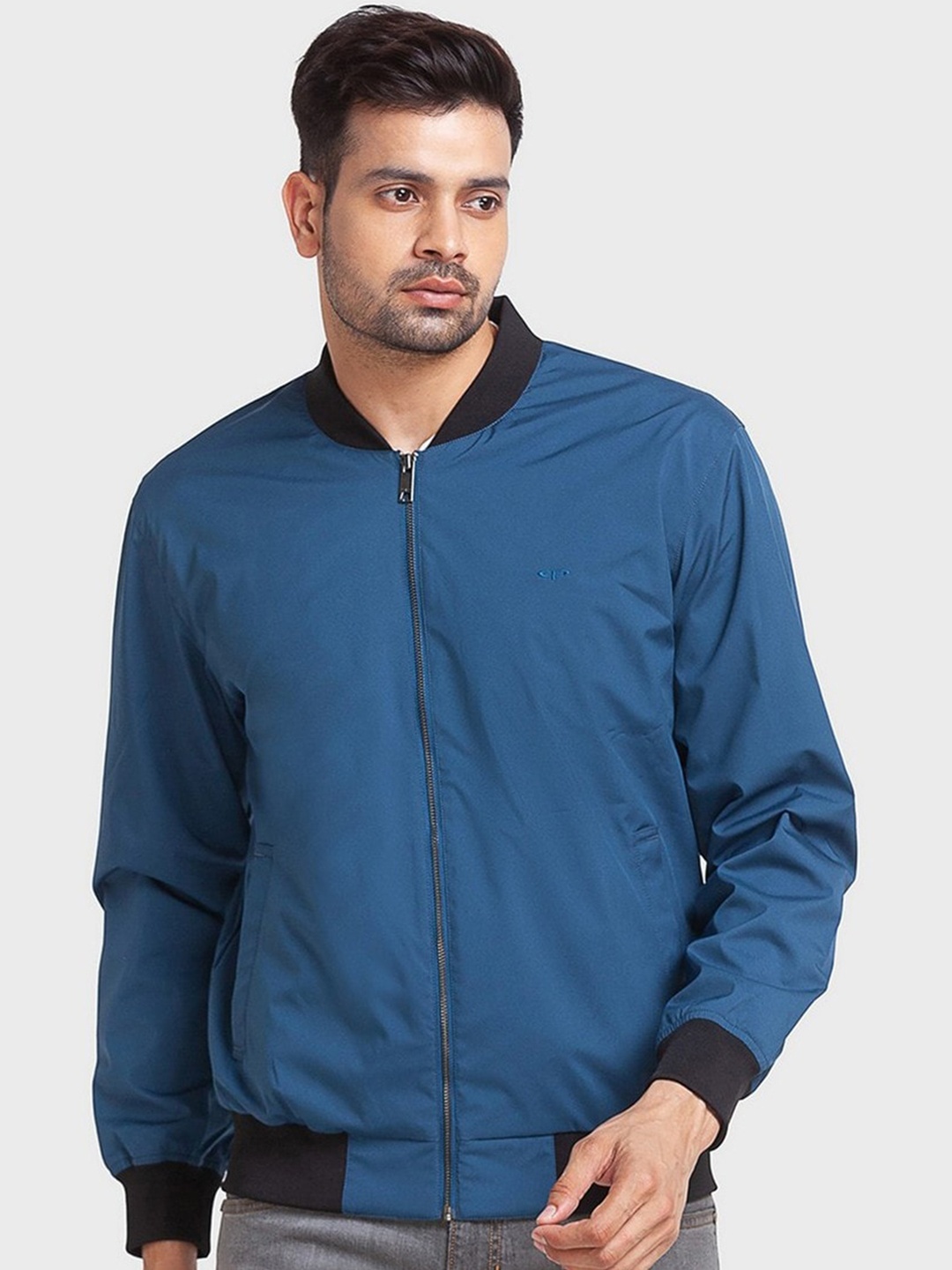 ColorPlus Men Blue Bomber Jacket