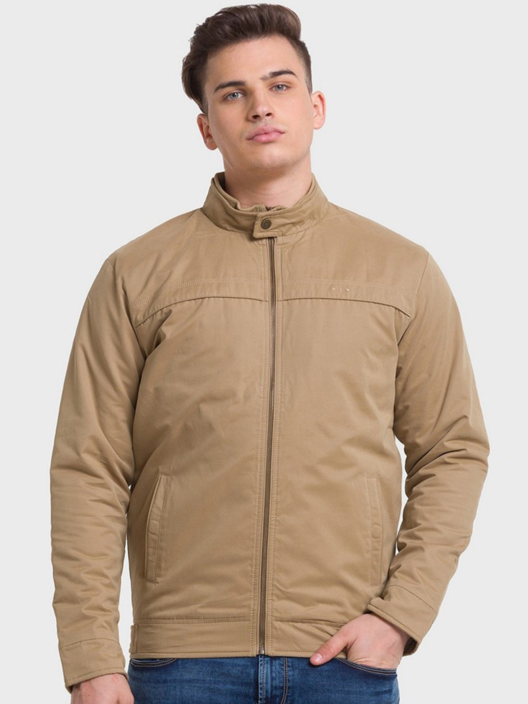 

ColorPlus Plus-Size Men Beige Padded Jacket