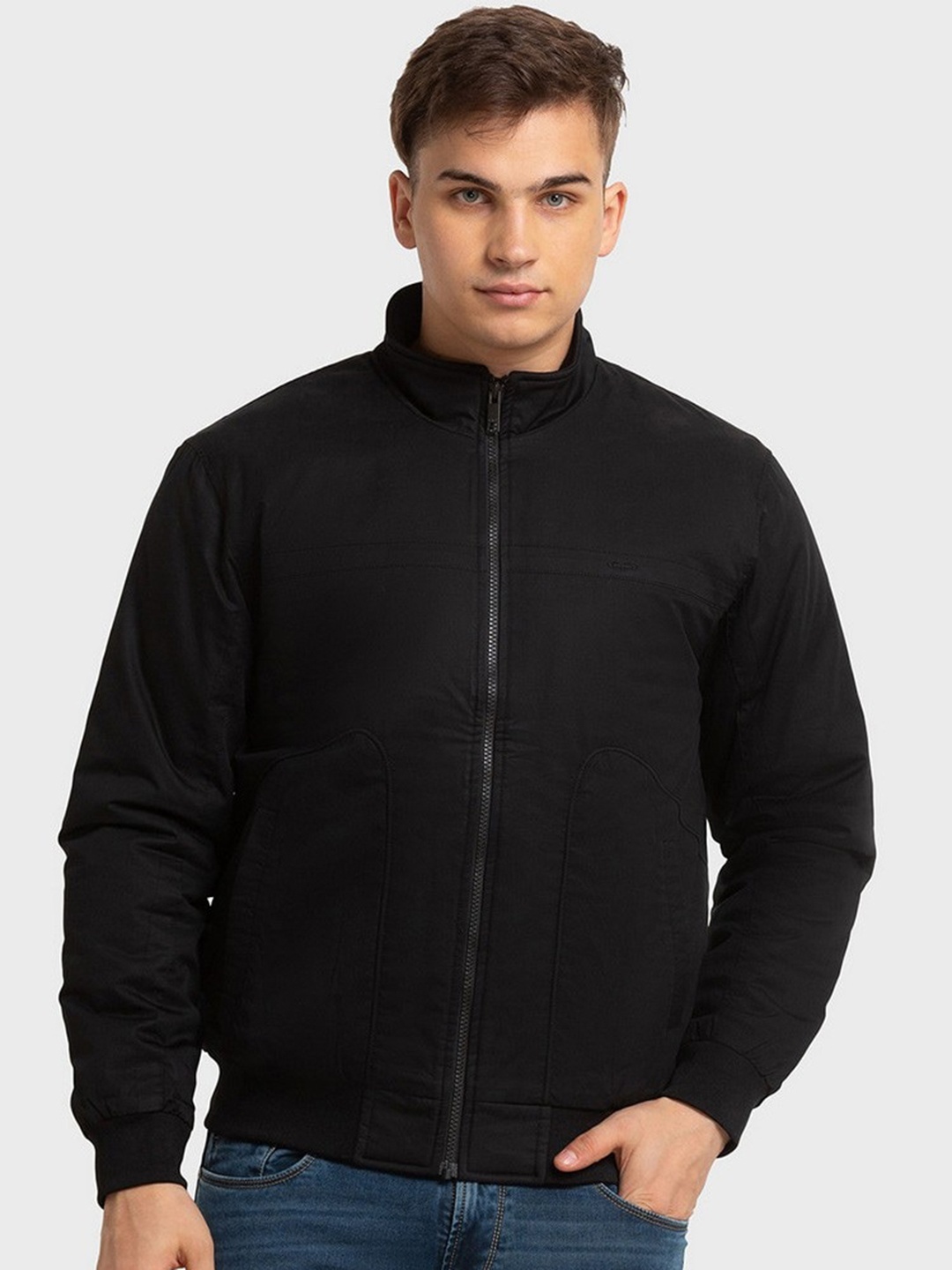 

ColorPlus Men Black Crop Bomber Jacket