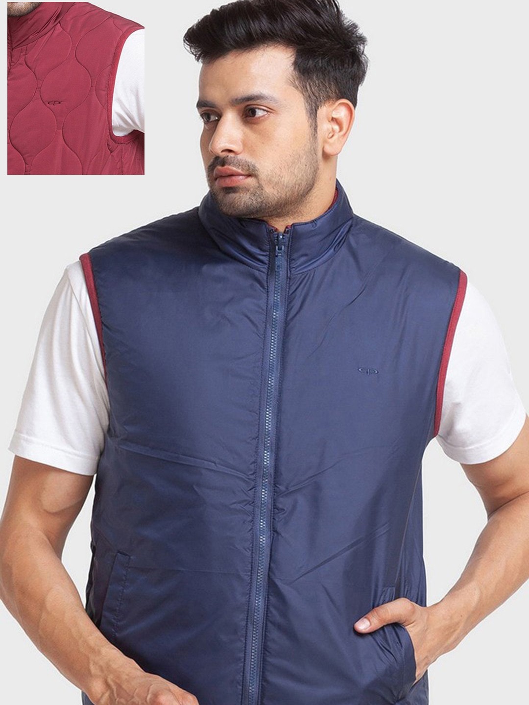 

ColorPlus Men Red Crop Sporty Jacket with Patchwork