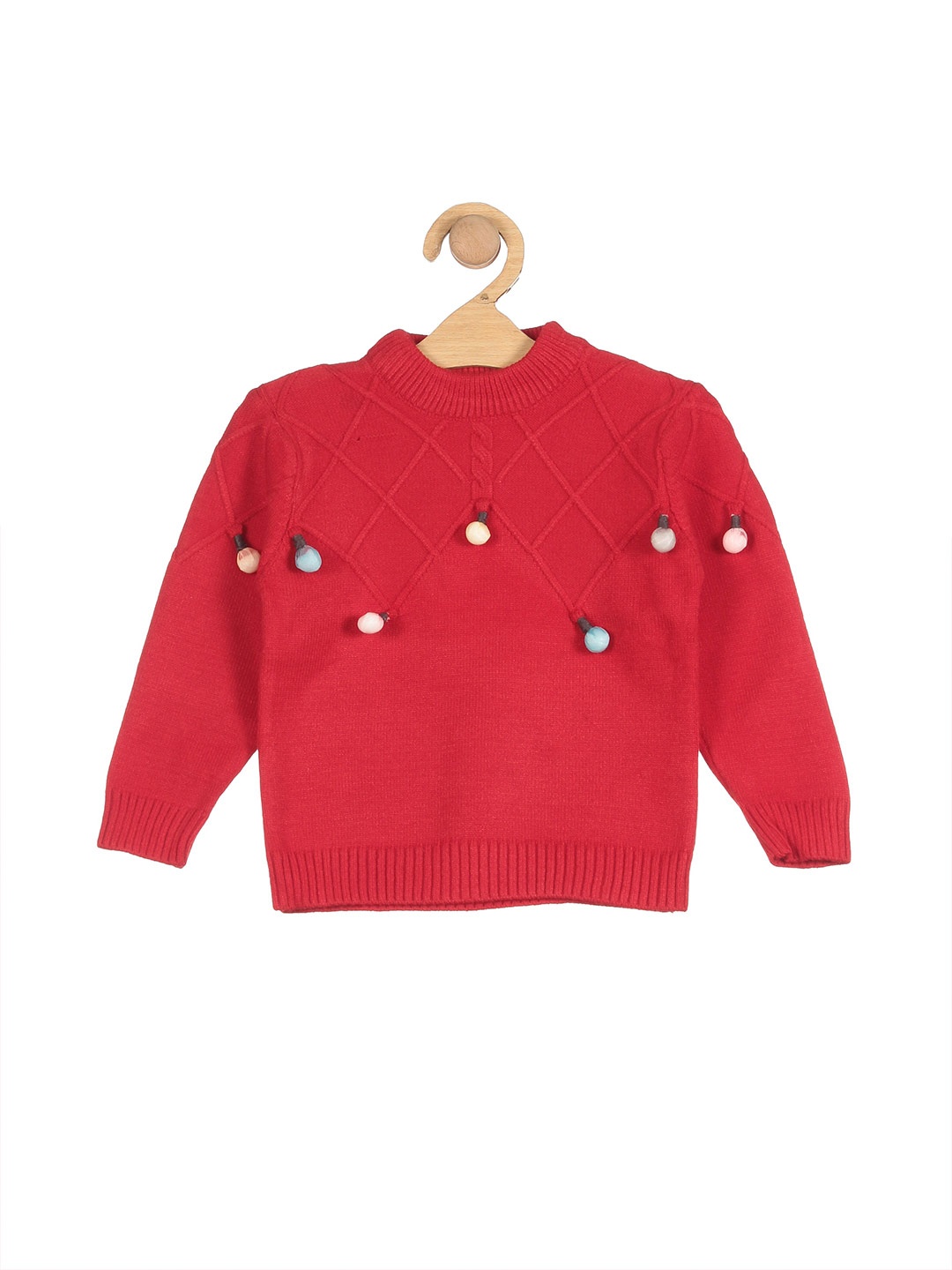 

Lil Lollipop Girls Red & Blue Pullover with Embellished Detail