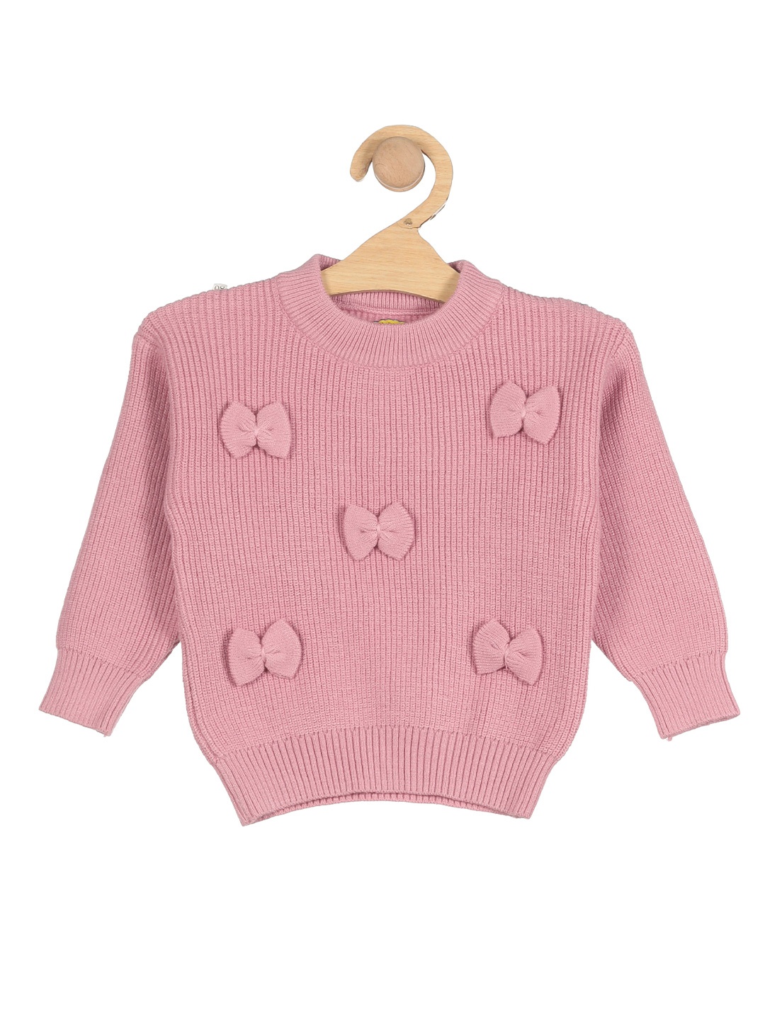

Lil Lollipop Girls Purple Ribbed Pullover with Embellished Detail