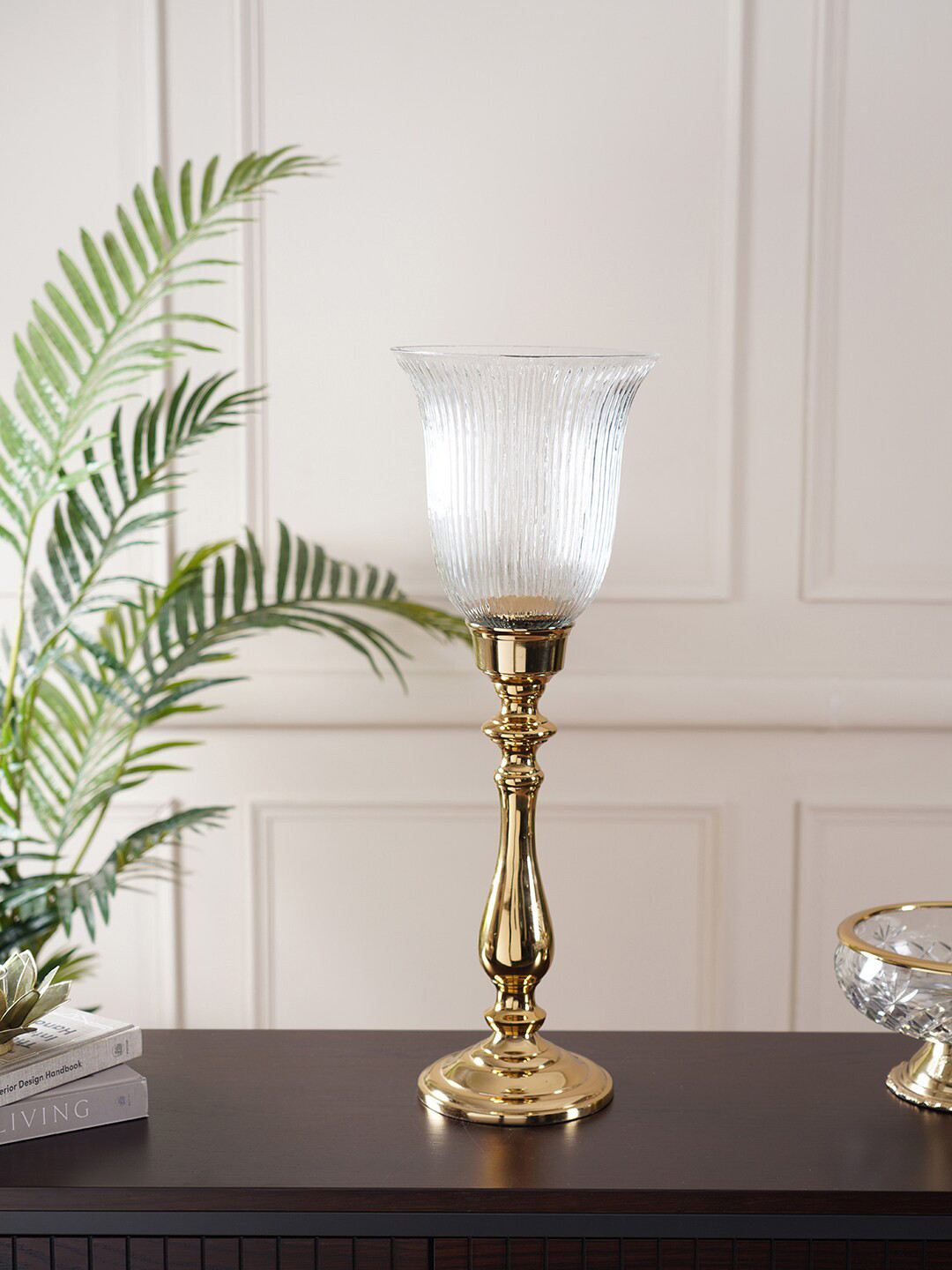 

Pure Home and Living Purple & Gold-Colored Solid Candle Holders