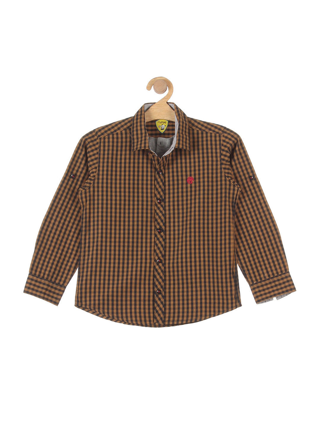 

Lil Lollipop Boys Brown Buffalo Checks Checked Casual Shirt